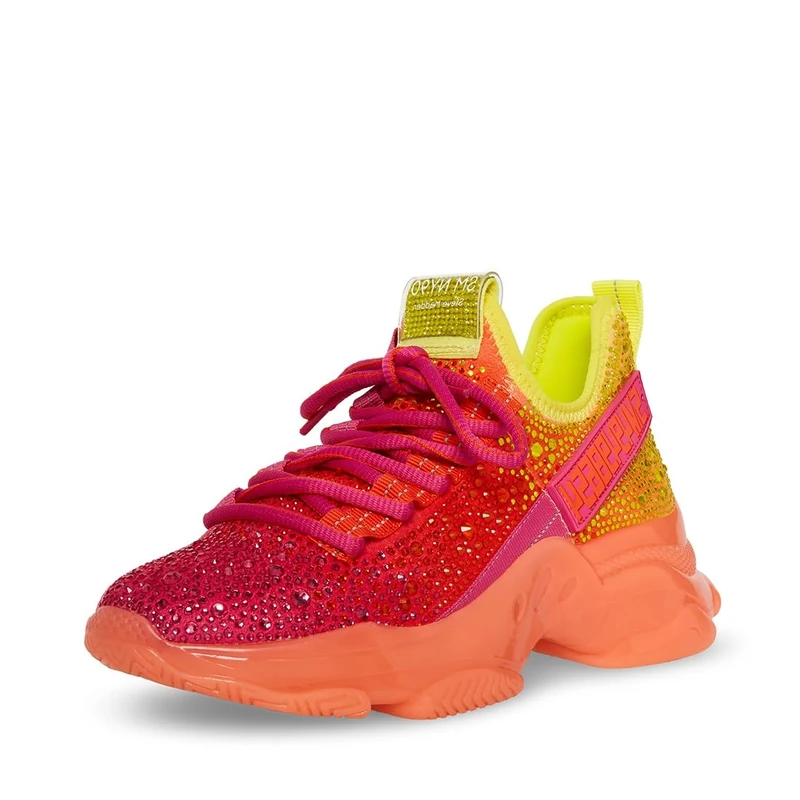 Steve Madden Women's Maxima Sneaker, Fuchsia Ombre, 4.5 UK