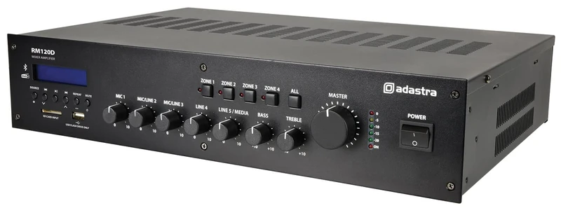 Adastra | RM Series 100V Mixer-Amplifier the Installers with Choice DAB+, BT, USB/SD | 120W
