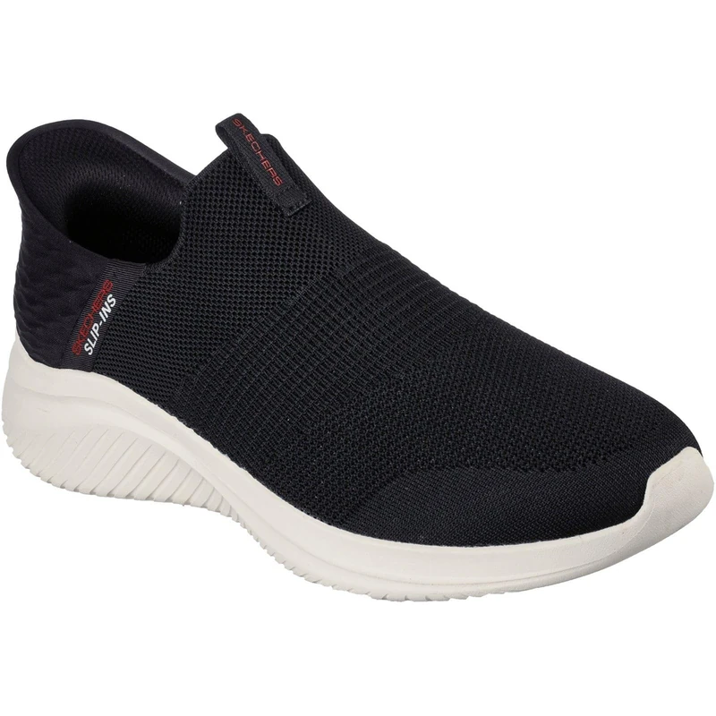 Skechers Men's Ultra Flex 3.0 Smooth Step Slip-in Trainers, Black Knit/Red Trim, 9 UK Wide - Image 1