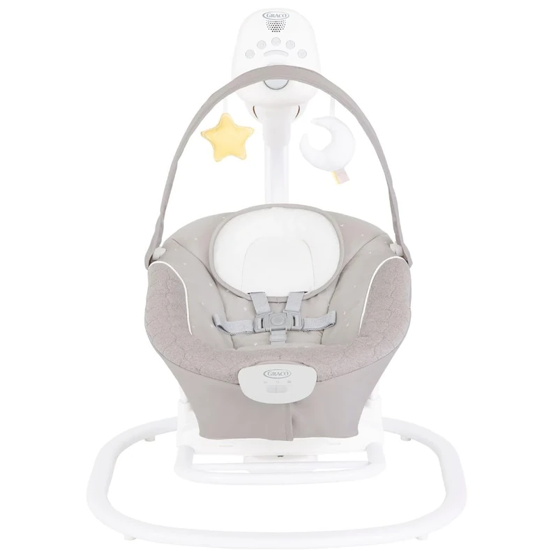 Graco SoftSway 2-in-1 Smart Swing & Rocker with silent magentic motion technology, Suitable from birth to approx. 6 months (9 kg)), Starlight fashion