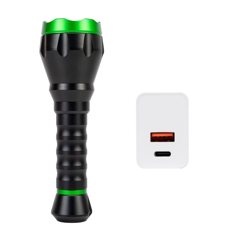 PNI Adventure F750 Green Light Aluminium Torch 10W LED 500 lm up to 850 m 4000 mAh IP44 4000 mAh Included with Power Supply CHG300 Included