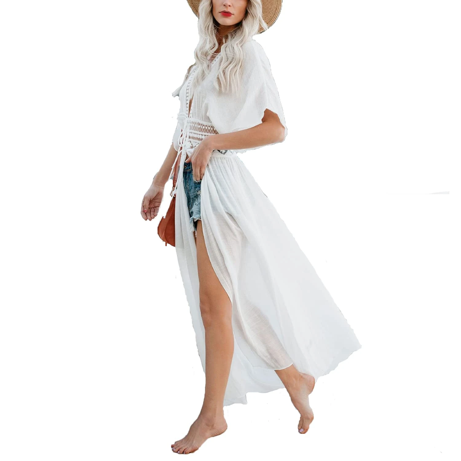 Women Summer Beach Bikini Cover Up, Mesh Swimwear Skirt Tops, Sheer Swimsuit Scoop Neck Tank Maxi Dress Chiffon Beachwear Coverup See Through Blouse Loungewear for Ladies Bodycon Clubwear Sundress