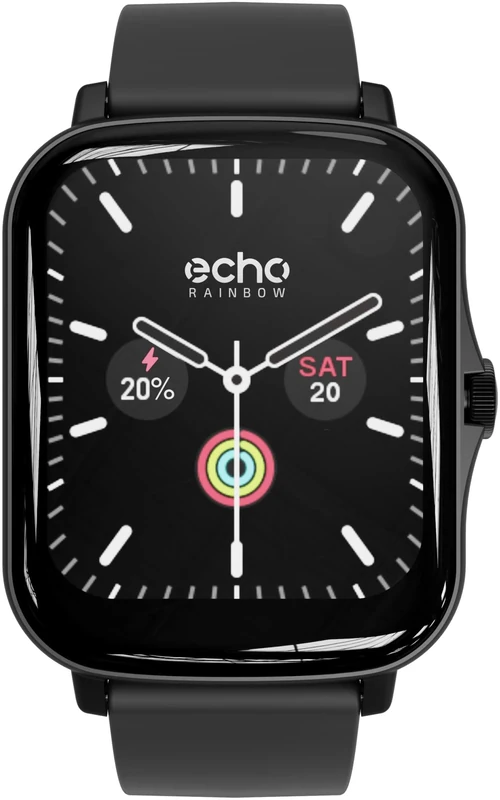 ECHO RAINBOW smartwatch shark black, sports functions, health sensors, smartphone connection, sleep monitoring, audio-video control - Image 1