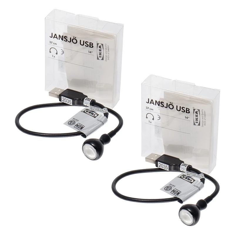 IKEA JANSJO USB LED Gooseneck Spotlights - Set of 2, Black