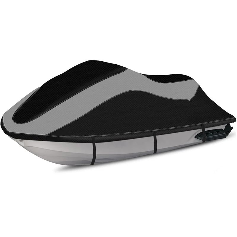 XYZCTEM Trailerable Jet Ski Cover,Waterproof Tear and Fade Resistant Personal Watercraft Cover with Reflective Air Vent, Fits Seadoo, Yamaha, GTX, Kawasaki, Honda, Polaris (3 Seater 136" to 145" L)