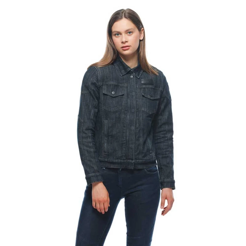 Dainese - Denim Tex Jacket Lady, Motorcycle Jeans Jacket, Denim Fabric, Soft Protections On Shoulders And Elbows, Women's Motorcycle Jacket, Blue, 38 - Image 1