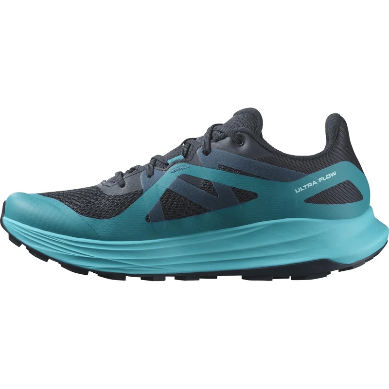 Salomon Ultra Flow Men's Trail Running Shoes, Instant Comfort, Road to Trail Cushioning, and Mixed Terrain Ready, Carbon, 7