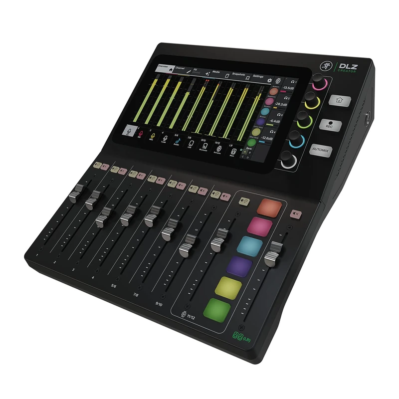 Mackie DLZ Creator Adaptive Digital Mixer for Podcasting, Streaming and YouTube with User Modes, Mix Agent Technology, AutoMix and Onyx80 Mic Preamps