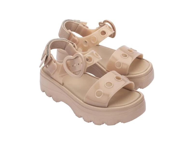 melissa Women's Kick Off Hot Ad Wedge Sandals, beige, 6 UK