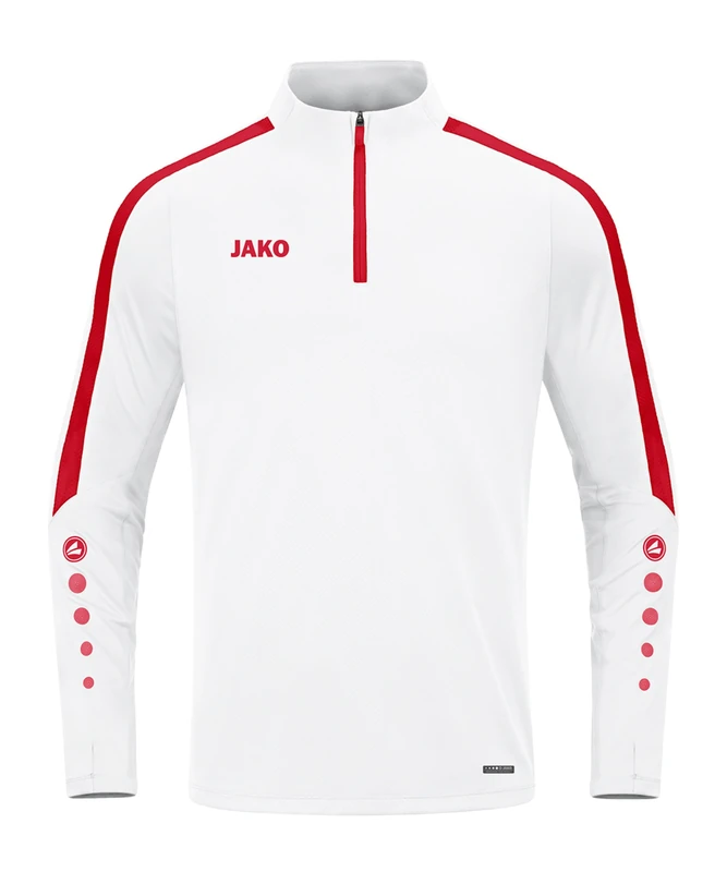 JAKO - Power Supply Zip Top, Unisex, White Red, XL