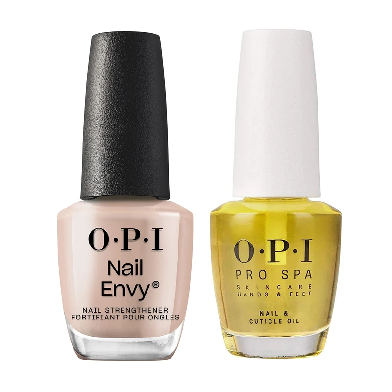 OPI Nail Polish Nail Treatment Manicure Set I Nail Repair and Nail Strength for Damaged Nails I Nail Envy Nail Strengthener Treatment Nude Nail Polish & Nail and Cuticle Oil Nail Polish Set