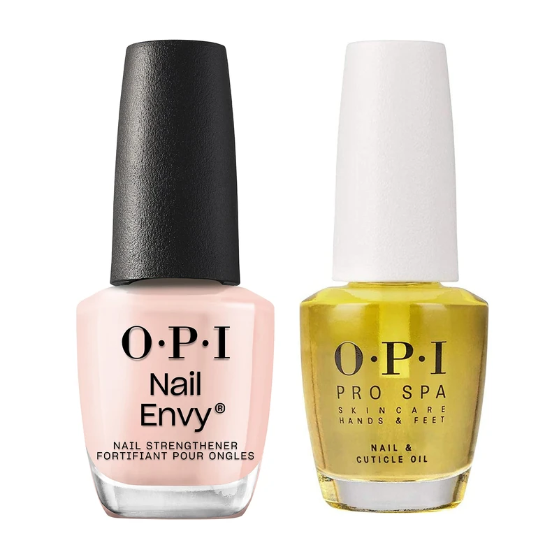 OPI Nail Polish Nail Treatment Manicure Set I Nail Repair and Nail Strength for Damaged Nails I Nail Envy Nail Strengthener Treatment Pink Nail Polish & Nail and Cuticle Oil Nail Polish Set
