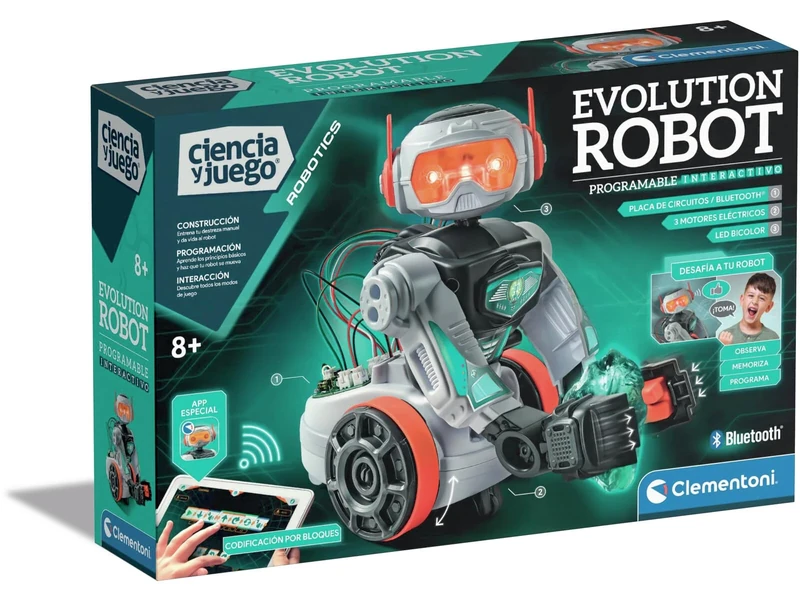 Clementoni Evolution Robot 2.0 – Robot to Ride and Play, with Dedicated App, Children's Robotics from 8 Years Old, Toy in Spanish (55512)