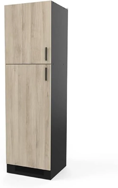 Demeyere DE104292 Colonna Cucina, Legno ingegnerizzato, Rovere Kronberg e Nero, 60 x 60 x 206,9 cm