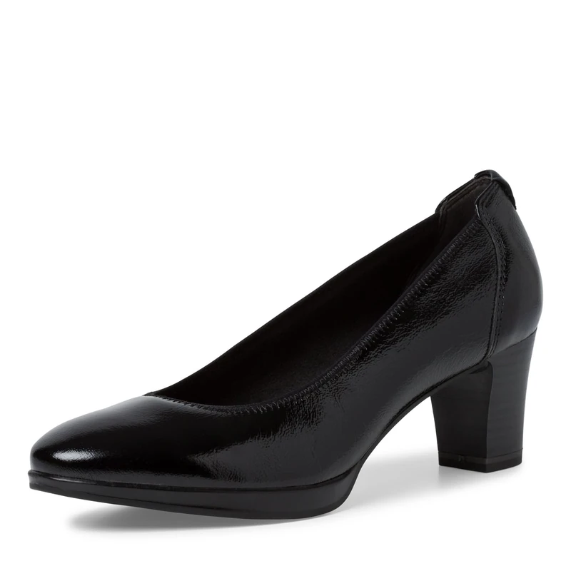 Tamaris Women's Classic Pumps, Women's Heel Shoes, Black (Black Patent), 6 UK