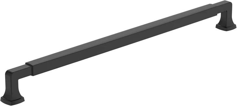 Amerock BP37401FB Stature Cabinet Pull, Matte Black, 12-5/8in (320mm) Center-to-Center