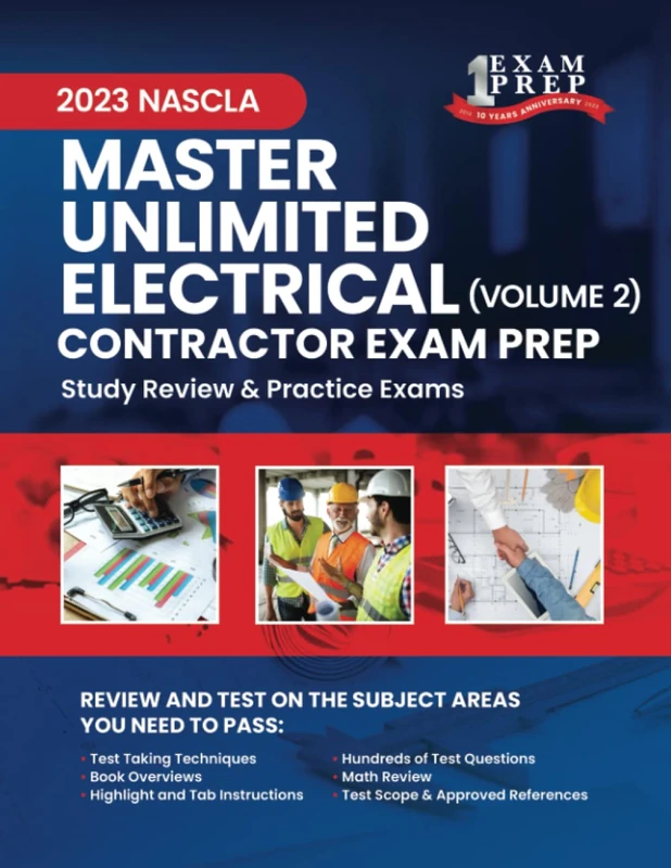 2023 NASCLA Master Unlimited Electrical Contractor Exam Prep: Volume 2: 2023 Study Review & Practice Exams (NASCLA Master Electrical Unlimited Contractor)