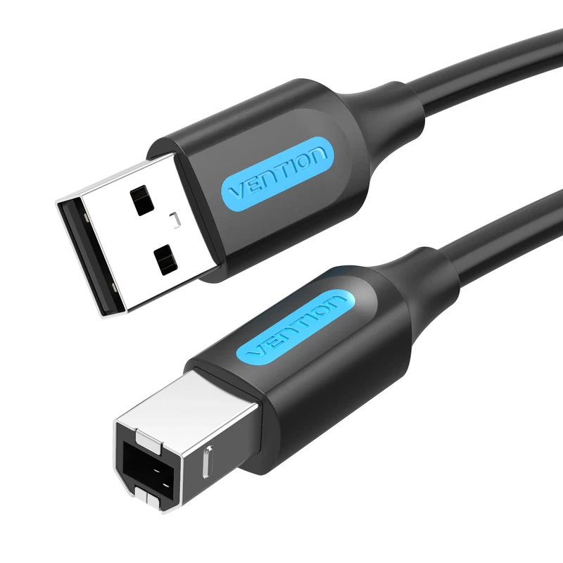 VENTION Printer Cable 1.5m USB 2.0 Type A Male to B Male Lead Scanner Cord USB Printer Cable Compatible with HP/Epson/Dell/Canon/Lexmark/Xerox/Brother/Samsung etc.