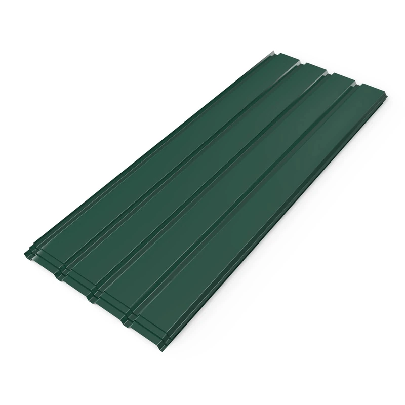 Mondeer 12PCS Roofing Sheets, Metal Corrugated Roofing Sheets 6m², 115 x 45 cm, Galvanised Steel Trapezoidal Grooved Roof for Garage Carport Shed Greenhouse Kennels Panels, Green