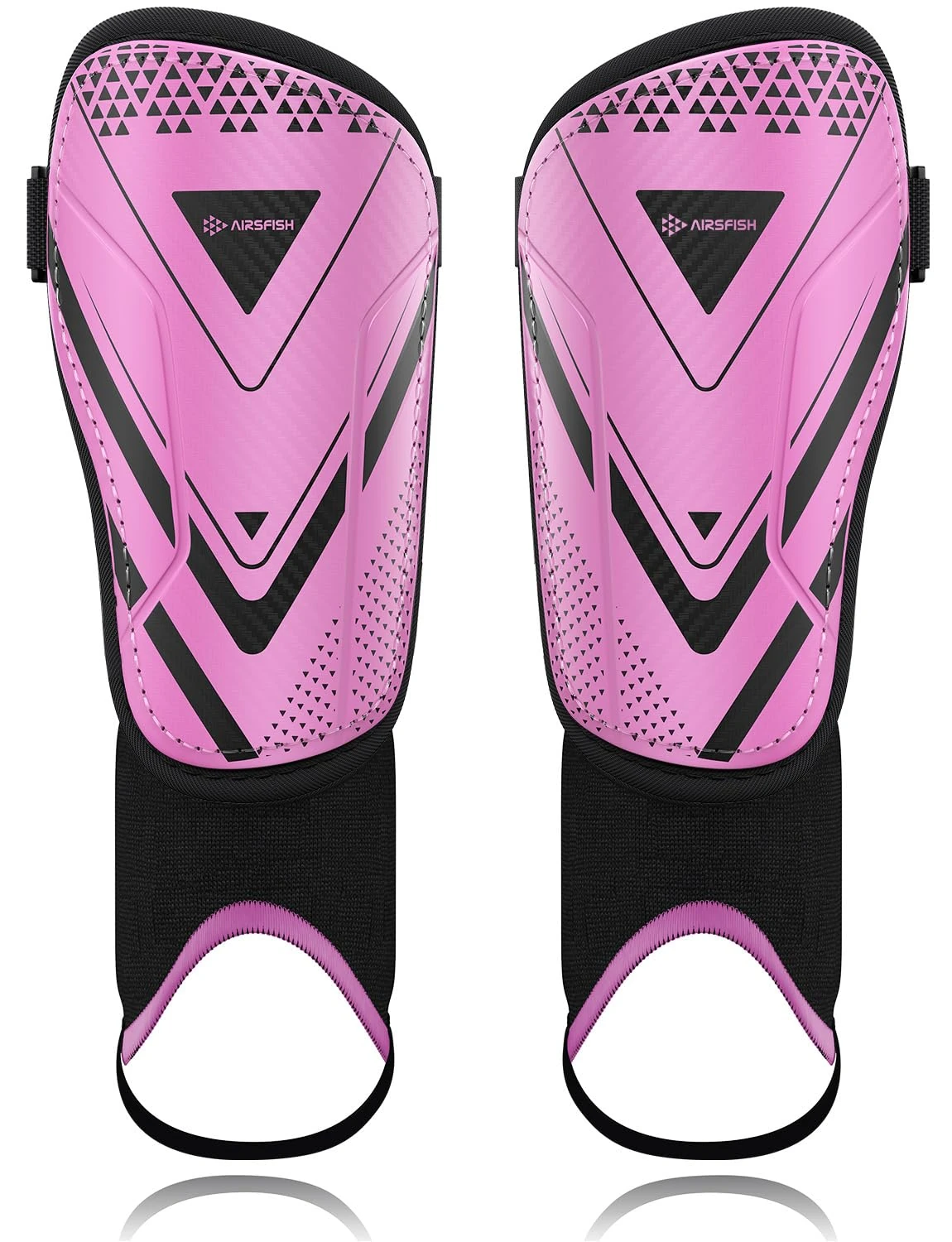 AirsFish Shin Pads Boys CE Certified Kids Shin Pads with Ankle Protection,High Strength Shin pads,Breathable Non Slip Extended Adjustable Straps,Protective Football Equipment for Boys and Girls