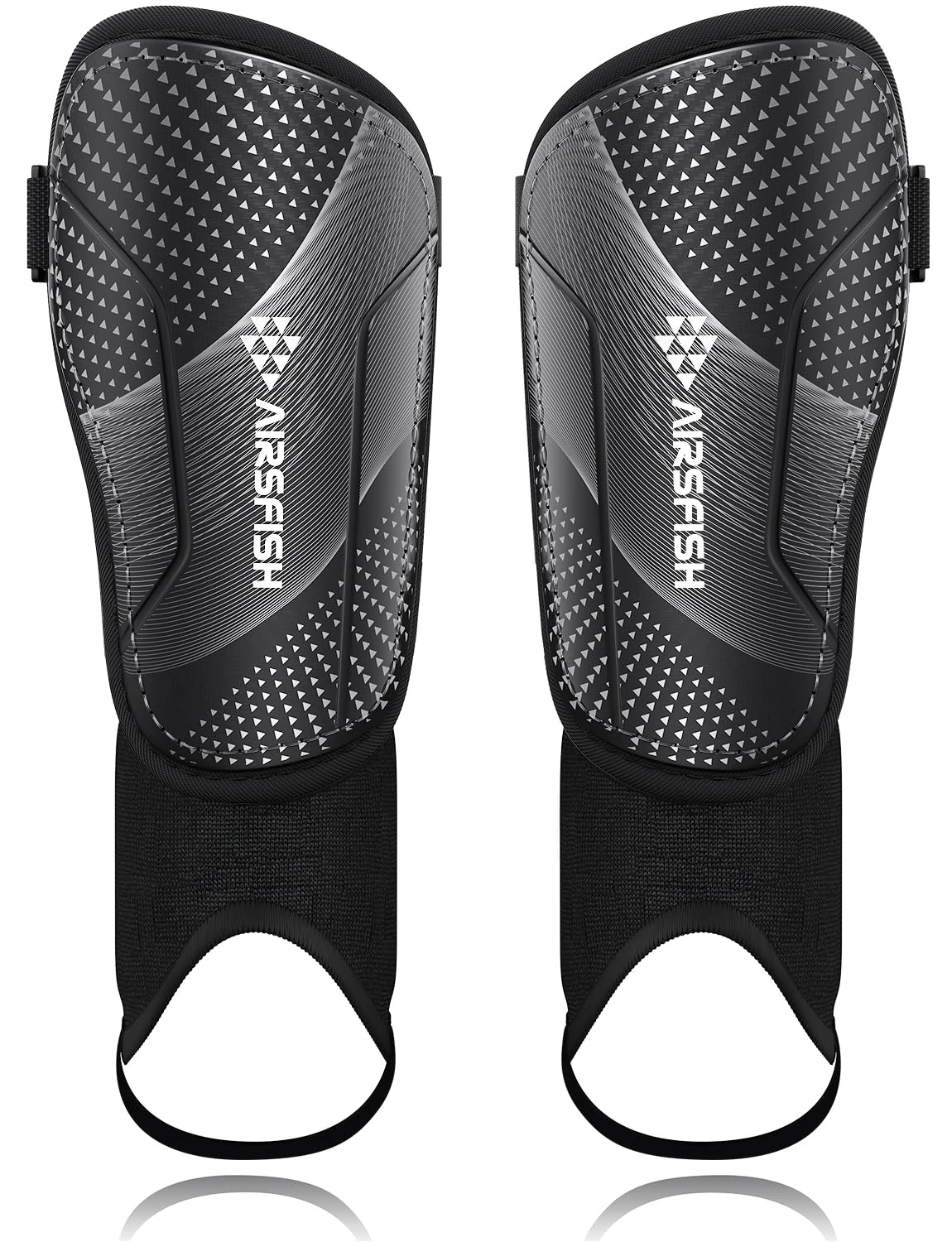 AirsFish Shin Pads Boys CE Certified Kids Shin Pads with Ankle Protection,High Strength Shin pads,Breathable Non Slip Extended Adjustable Straps,Protective Football Equipment for Boys and Girls