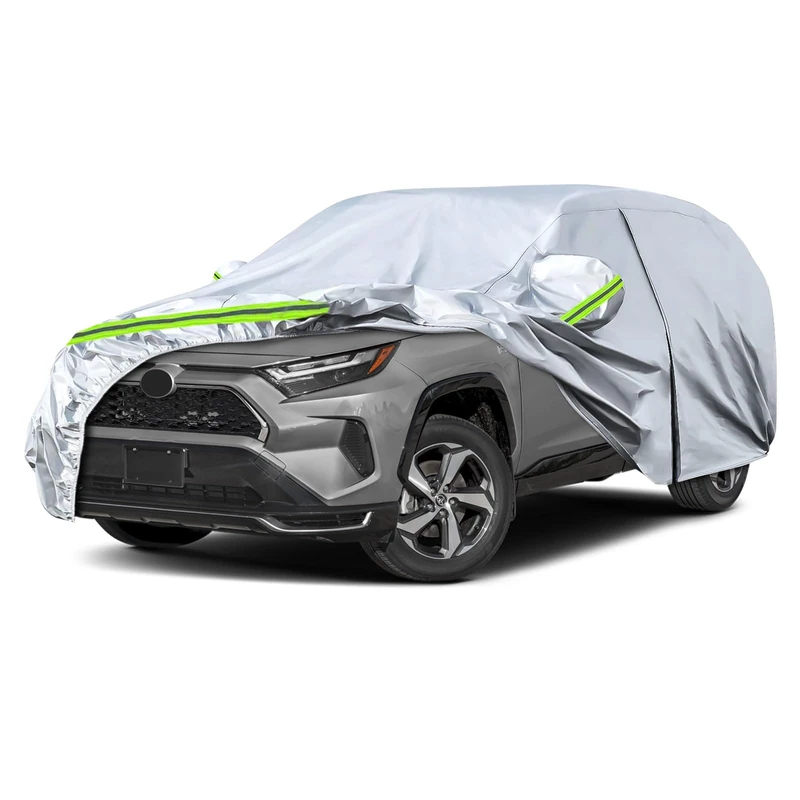 Waterproof Car Covers Replace for 2013-2025 Toyota RAV4, 6 Layers All Weather Custom-fit Car Cover with Zipper Door & Windproof Bands for Snow Rain Dust Hail Protection (RAV4)