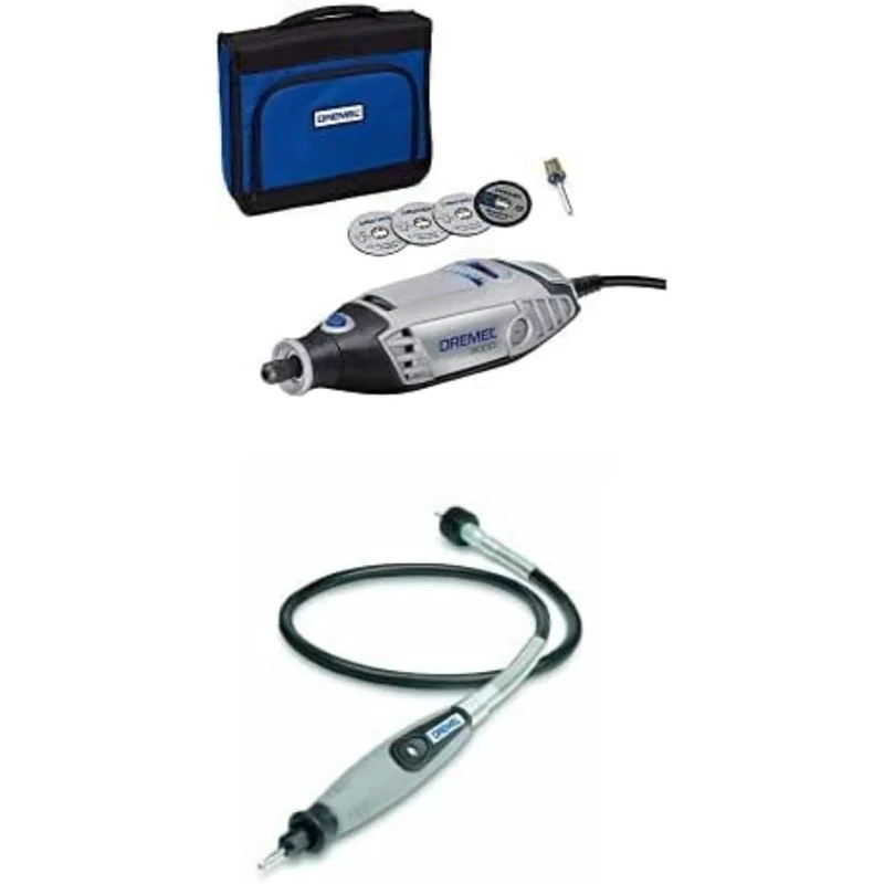 Dremel 3000 Rotary Tool 130W Multi Tool Kit with 5 Accessories and Flexible Shaft for Grinding, Sanding, Drilling, Carving on Wood, Glass