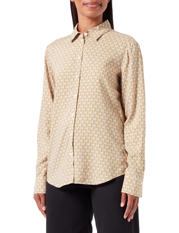 Gerry Weber Women's Blouse, Ecru/White/Yellow Print, 18