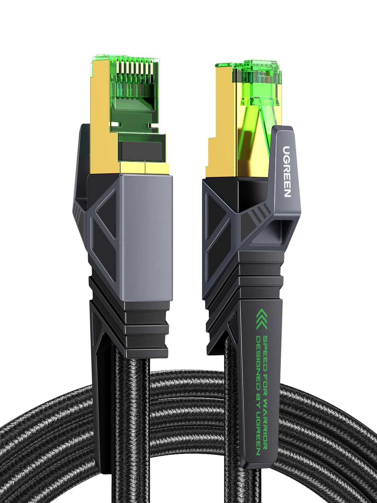 UGREEN Gaming Ethernet Cable, CAT 8 High-Speed Special Network Cable for Game, 40Gbps 2000MHz Braided RJ45 LAN Gigabit Cable, SF/FTP POE 26AWG Compatible with Xbox One Switch PS5 PS4 Modem Router