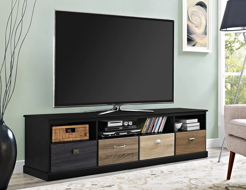 DHP Furniture Mercer TV Stand 65 Inch, Black
