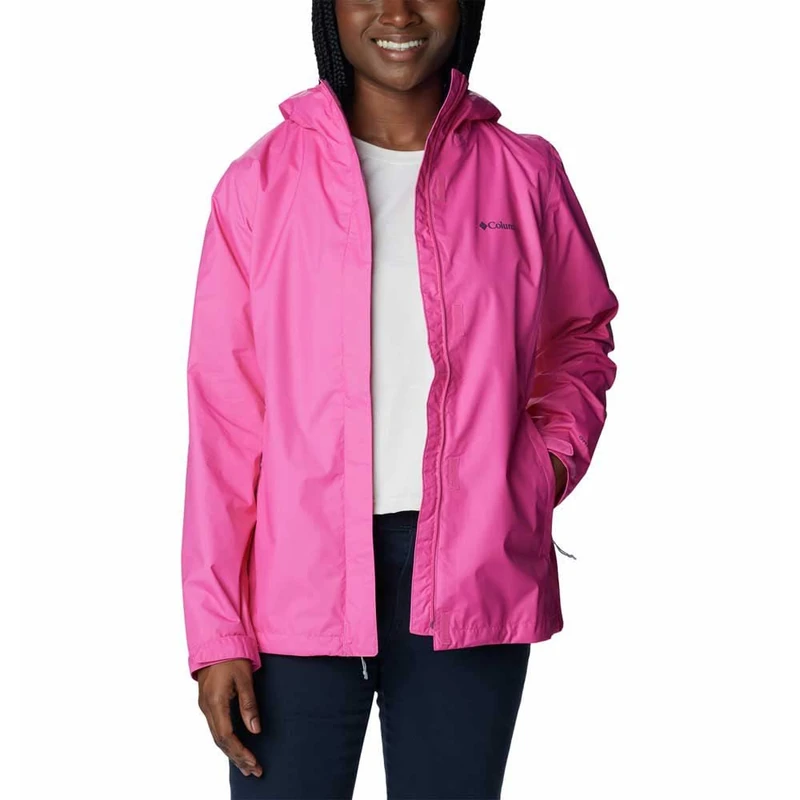 Columbia Women's Arcadia Rain Jacket, Wild Geranium, S
