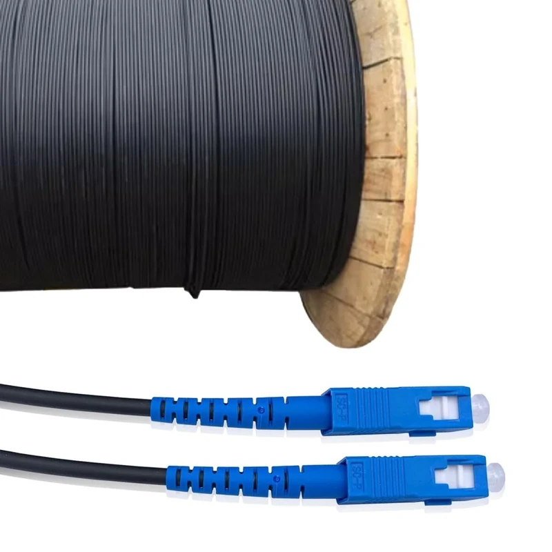 Elfcam® - 50m Cordon Fibre Optique pour Extérieur SC/UPC vers SC/UPC OS2 Simplex Monomode Diamètre de câble 5,0mm, 250 Mètres