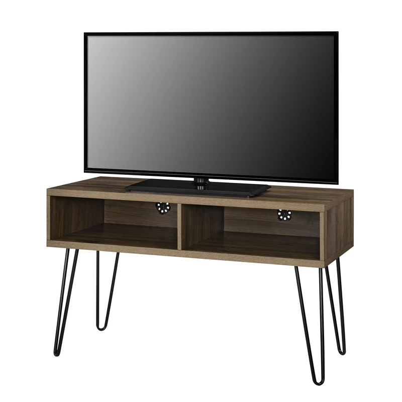 DHP Furniture Owen TV Stand 42 Inch, Walnut Look