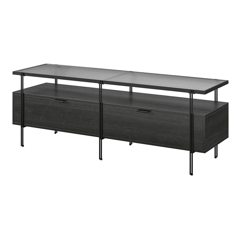 DHP Furniture Wainwright TV Stand 60 Inch, Black Oak Look