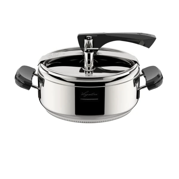 Lagostina La Classica Lagofusion pressure cooker, Ø 22 cm, capacity 3.5 L, with basket, recipe book and ecodose, Bakelite handles, weight valve and Lagofusion bottom