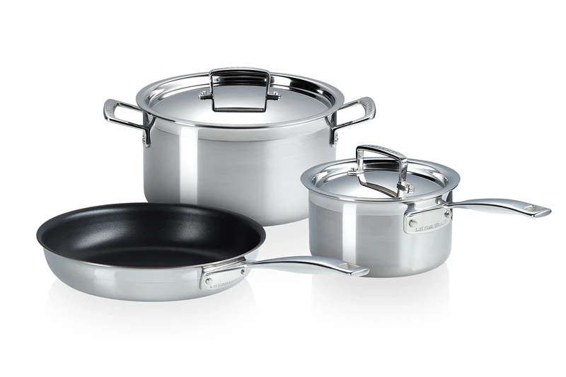 Le Creuset 3-Piece cookware Set Made of 3-ply Stainless Steel, 5381000010001