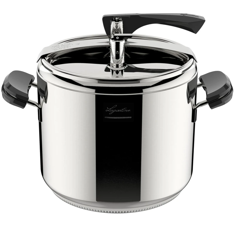Lagostina Pressure Cooker La Classica Lagofusion, Pressure Cooker Ø 26 cm, Capacity 12L, with Basket, Cookbook and Ecodose, Bakelite Handles, Weight Valve and Lagofusion Bottom