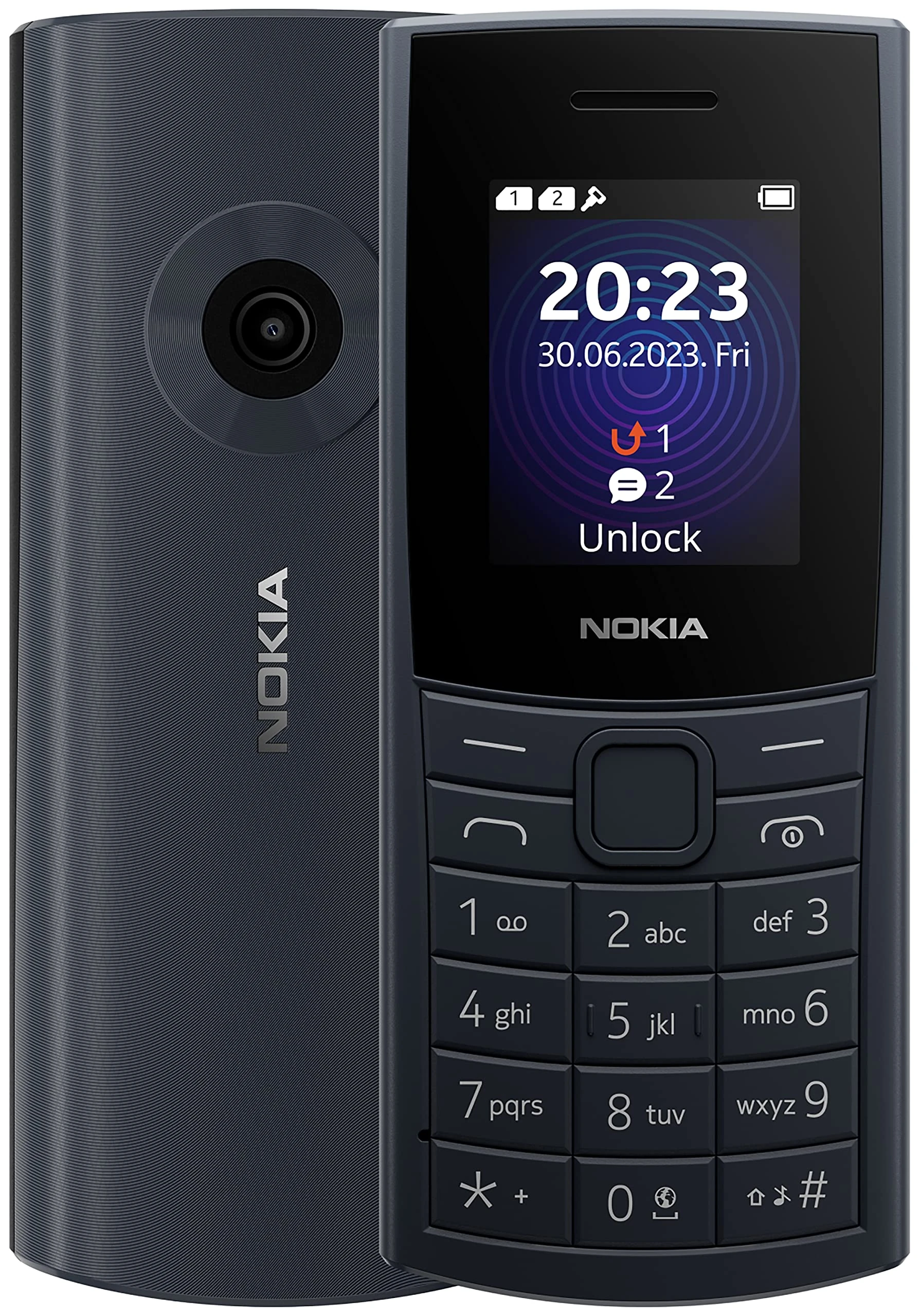 Nokia 110 4G Feature Phone with 4G, Camera, Bluetooth, FM radio, MP3 player, MicroSD, Long-Lasting Battery, and Pre-loaded Games, Dual Sim - Blue