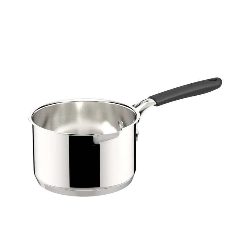 Lagostina Tempra Stainless Steel Milk Boiler, 16 cm Diameter in 18/10 Stainless Steel, Lagotherm Bottom and Silicone Handle, Saucepan Suitable for Induction, Gas and Oven