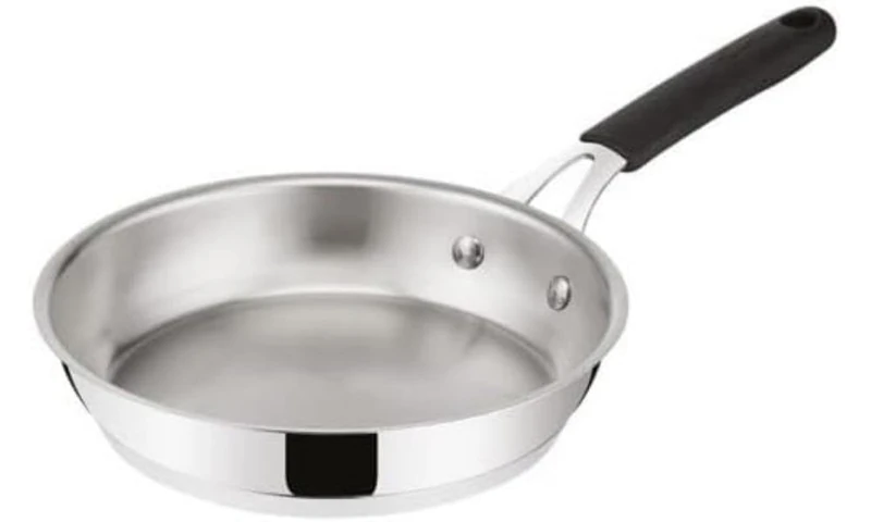 Lagostina Quenching Steel Frying Pan Ø 24 Stainless Steel 18/10 with Lagotherm Bottom and Ergonomic Silicone Handle, Induction, Gas and Oven Frying Pan - Image 1