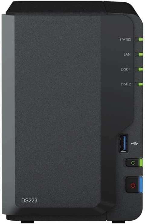 Synology DS223 16TB 2 Bay Desktop NAS Solution installed with 2 x 8TB Seagate Ironwolf Drives