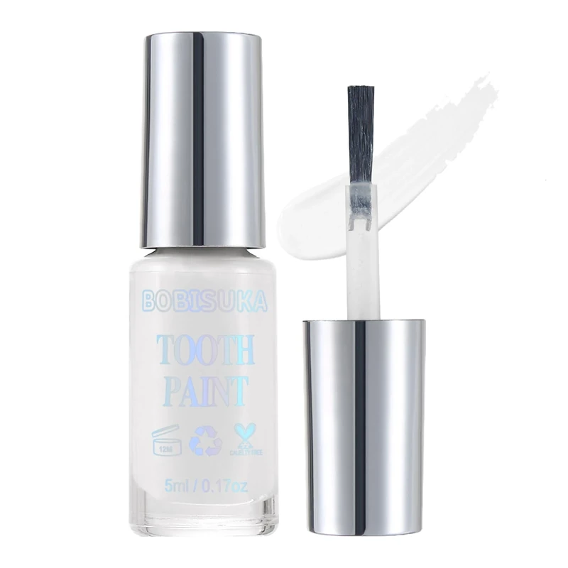 BOBISUKA White Tooth Paint - Instant Bright White Costumed Teeth Makeup - No Streak, Safe, Long Last FX Paint - Perfect for Cosplay, Halloween, Theater, Special Effects (5 ml) - Image 1