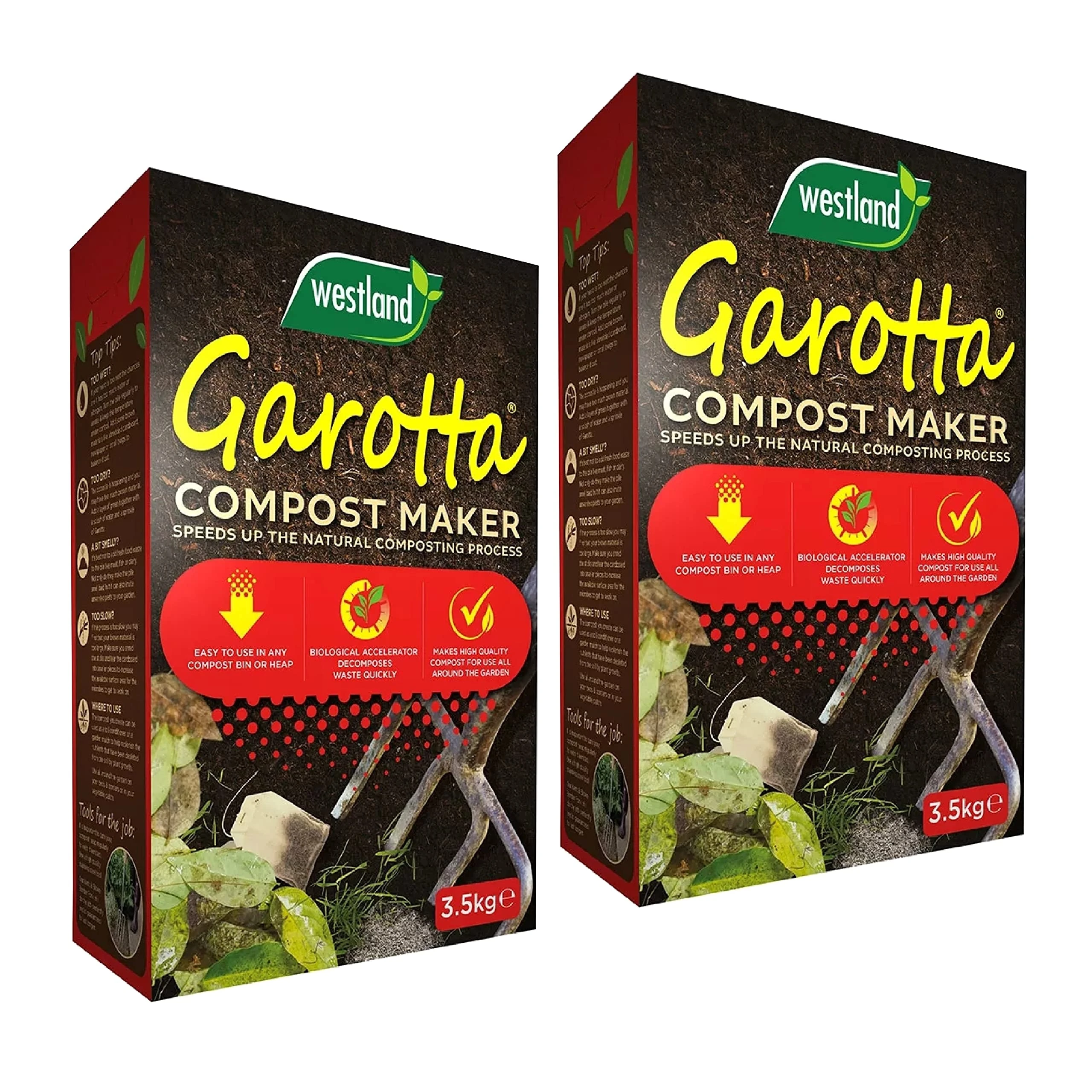 Topline Garotta Garden Compost Maker Bundle - Pack of 2 x 3.5kg Organic Compost Accelerator for Plants Card. Multipurpose Compost for Vegetables Growing, Outdoor Plants.