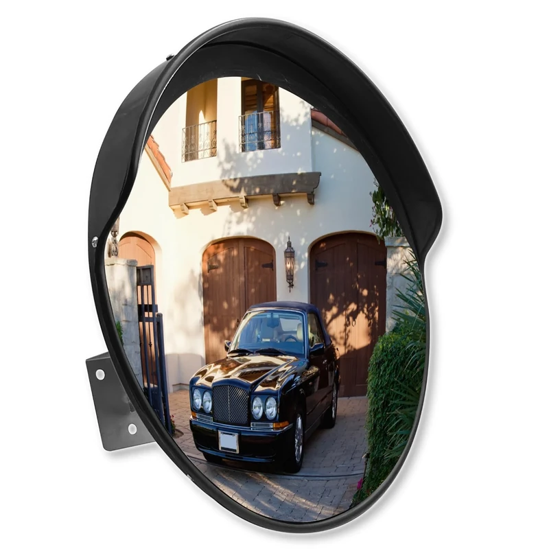 SecurityMan 18-inch Large Convex Mirror for Blind Spots - Shatterproof Fish Eye - Adjustable Views for Outdoor or Indoor - Great as a Driveway Mirror for Safety and Security