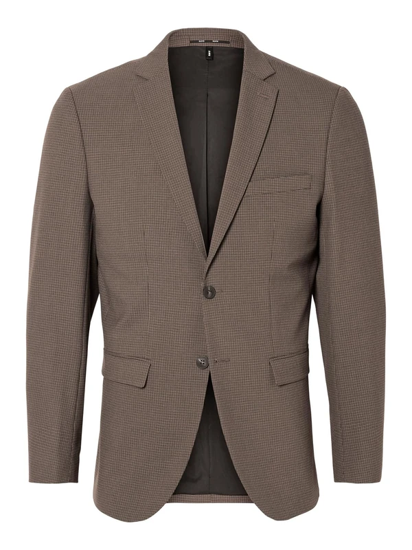 SELETED HOMME Men's Slhslim-Liam BLZ Flex B Noos Jacket Blazer, Dark Olive/Checks: Mini, 40L