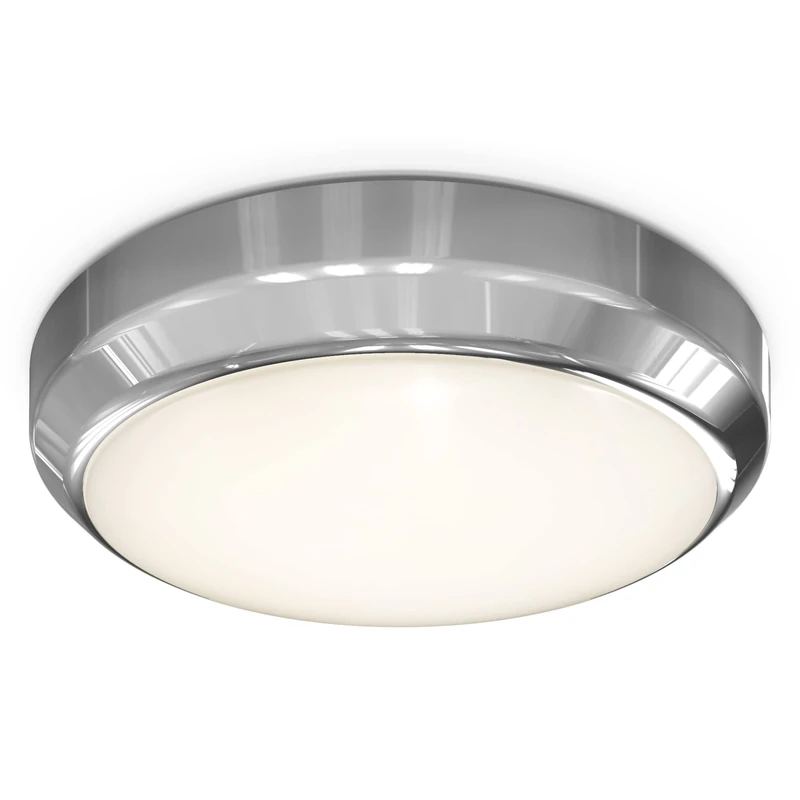 4lite Smart Circular Ceiling Light (Chrome) 1160lm IP65 Rated Surface Mounted Ceiling or Wall Bulkhead Lighting Fixture with Smart Lighting - 4L1/3323-4 Yr Guarantee