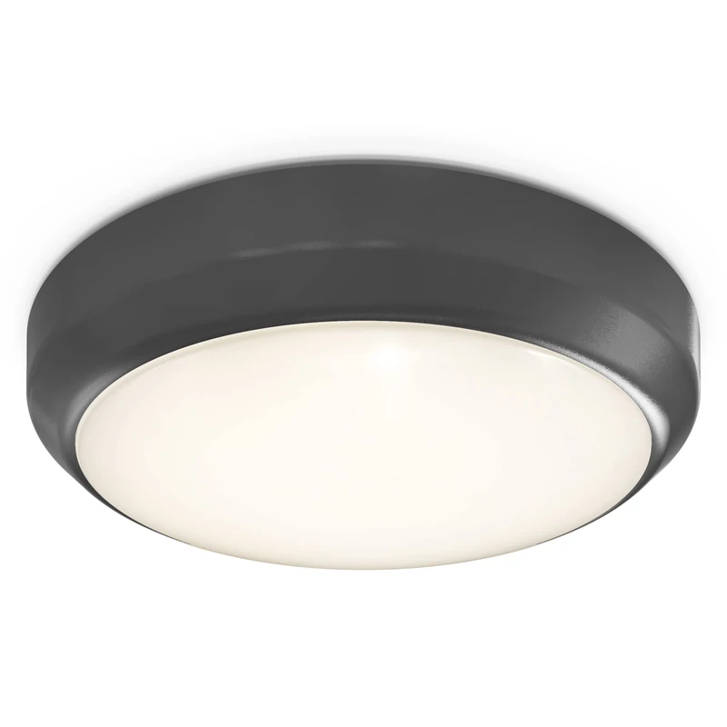 4lite Smart Circular Ceiling Light (Graphite) 1160lm IP65 Rated Surface Mounted Ceiling or Wall Bulkhead Lighting Fixture with Smart Lighting - 4L1/3324-4 Yr Guarantee