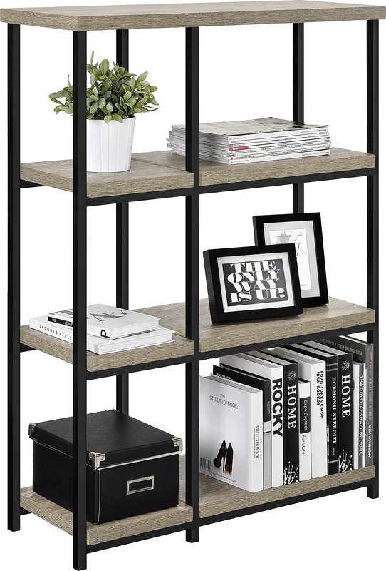 Ameriwood Home Elmwood Bookcase, Grey Oak Look