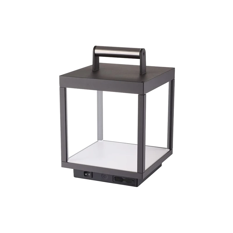 4lite Outdoor or Indoor Rechargeable Portable LED Lantern with Power Bank Dimmable 353lm Die-Cast Aluminium Black - Cool White