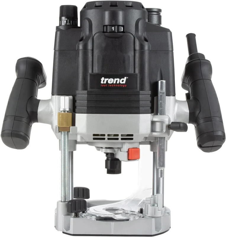 Trend T8 12mm Dual-Mode Oberfräse, 2200W, 230V, Perfekt für Hand- und Frästischarbeiten, Schwarz, T8EK/Euro